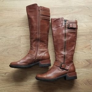 Sofft Brown Leather Knee High Boots Sz 8.5M